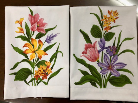 Floral Bouquet Hand Towels, Set of 2