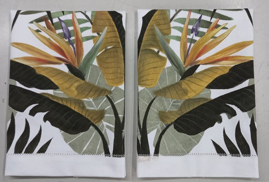 Bird of Paradise Hand Towels, Set of 2