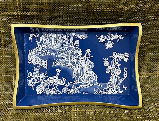 Blue Chinoise Trinket Tray