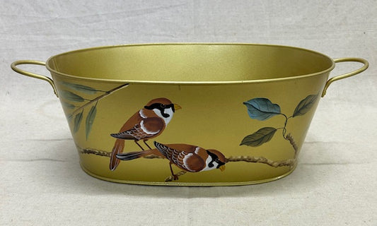 Mayas on Gold Large Oval Caddy