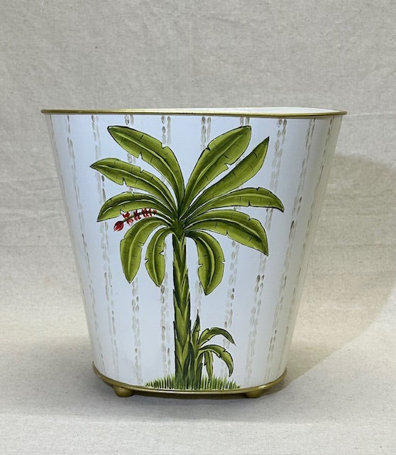 Striped Palms Oval Waste Bin