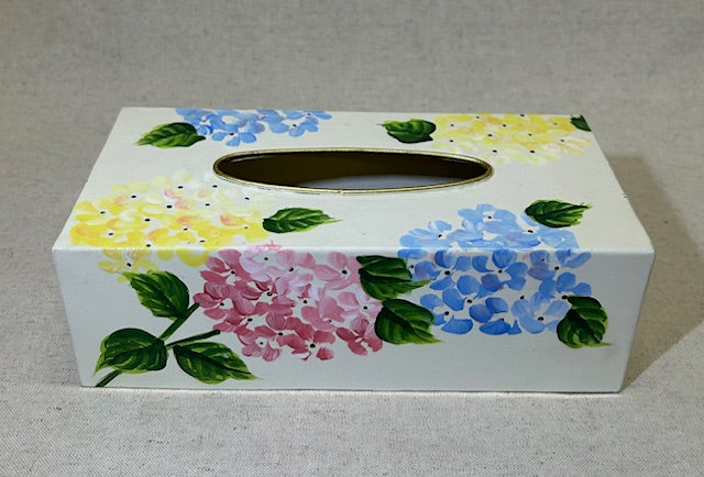 Hydrangeas Tricolor Rectangular Tissue Box