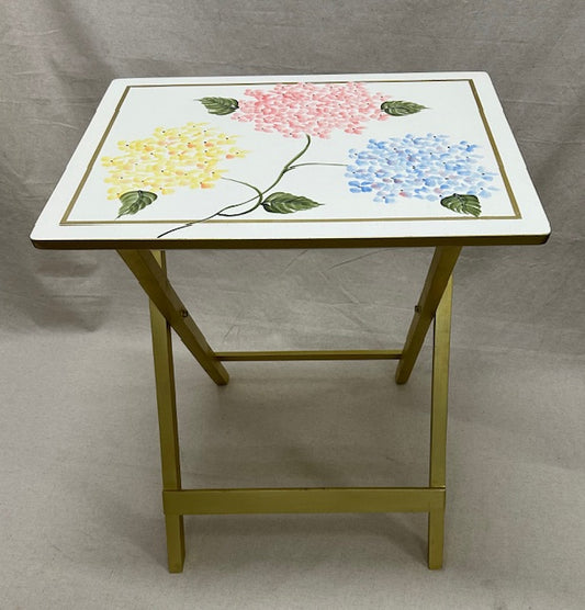 Hydrangeas Tricolor Folding Tray Table